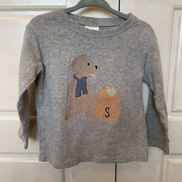 Embroidered Fall Puppy Pumpkin Shirt With Monogram - Picture 1 of 4